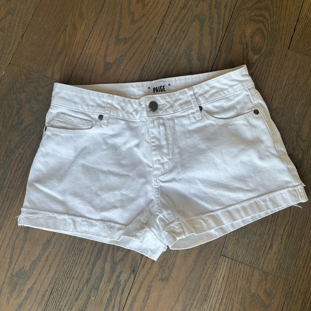 Paige White Denim Jean Shorts- sz 27 - Mid-rise